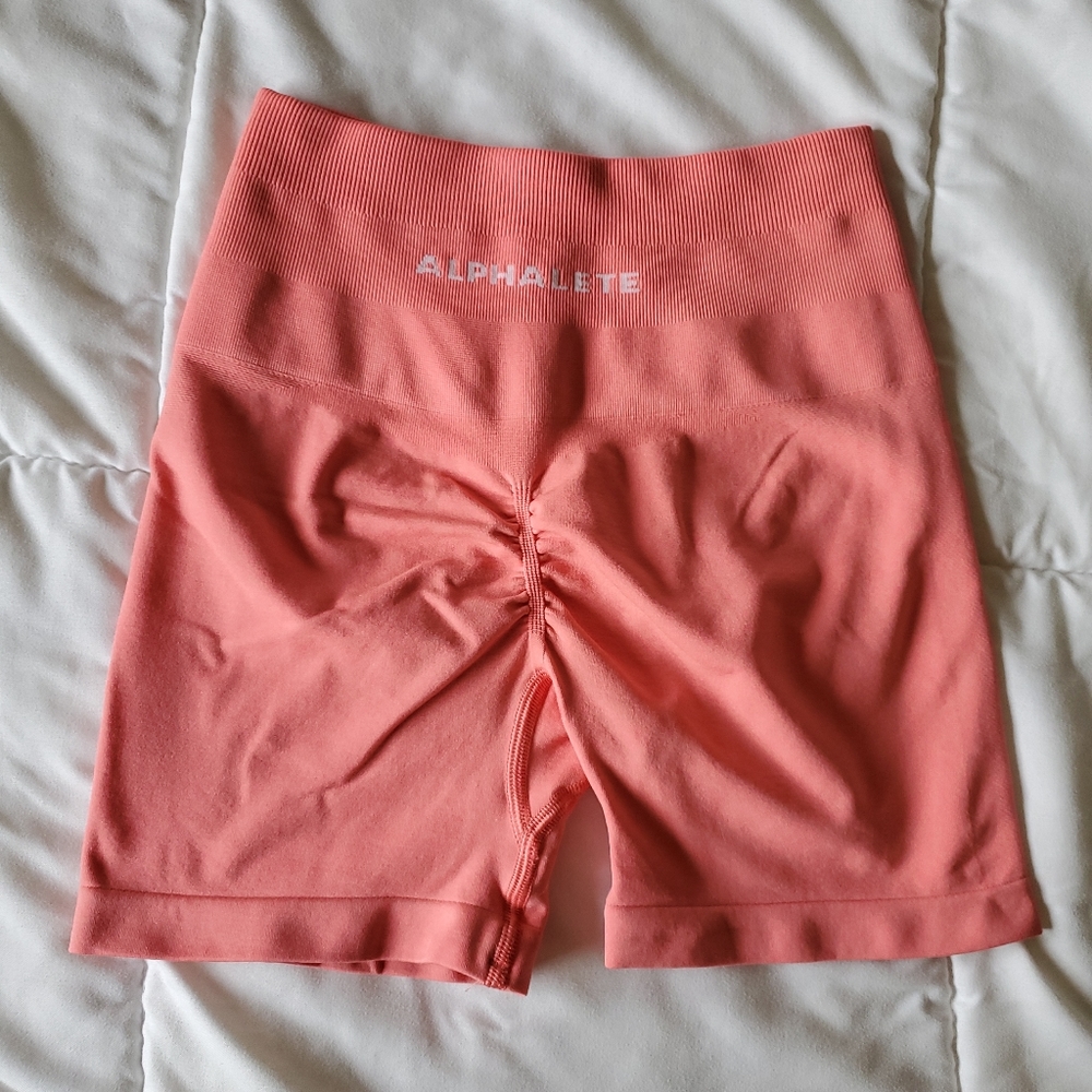 Alphalete amplify XXS pixel pink shorts